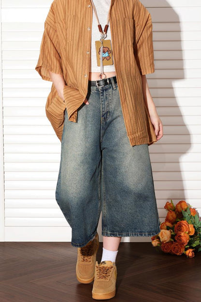 Vintage Denim Washed Shorts