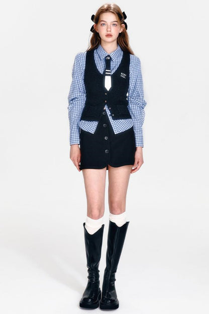 Vintage Plaid Skirt Set-Up