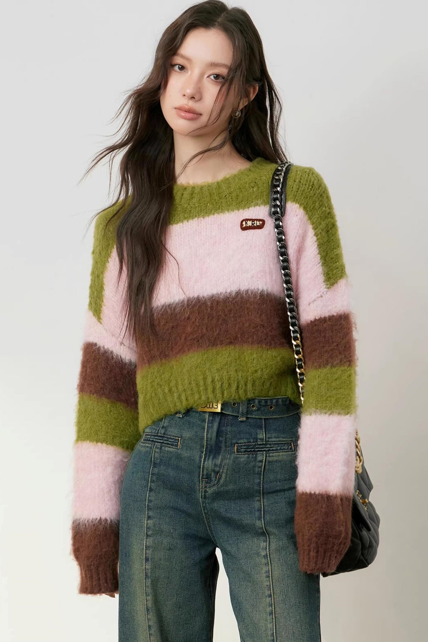 Cozy Color Block Knit Sweater