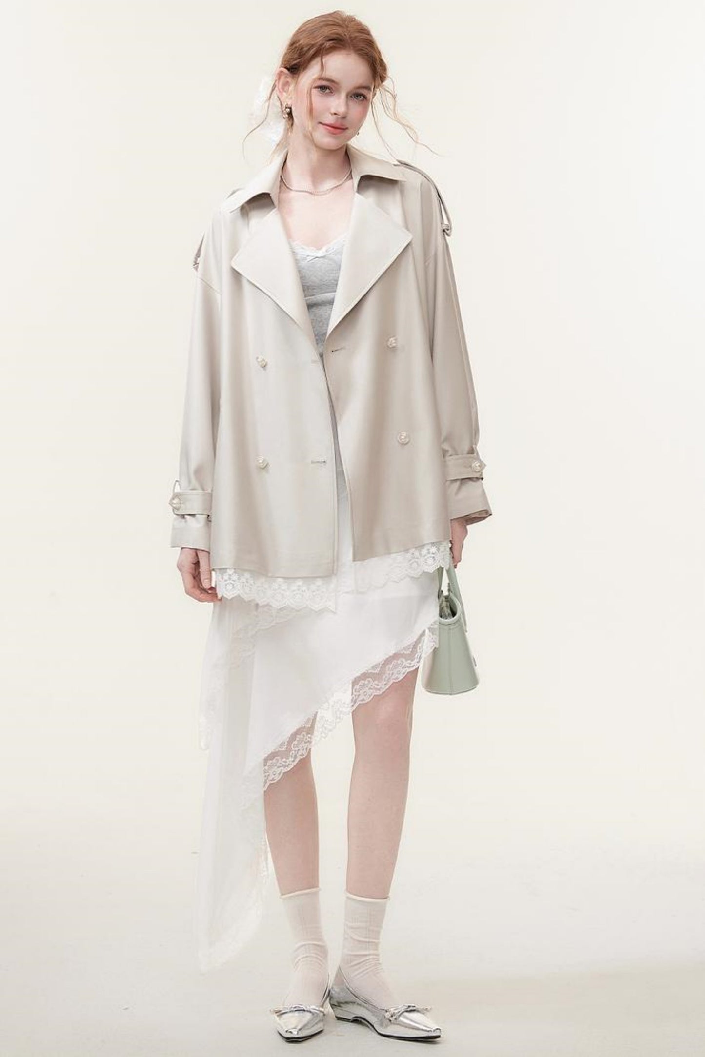 Spring Lace Trench Coat