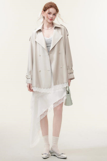 Spring Lace Trench Coat