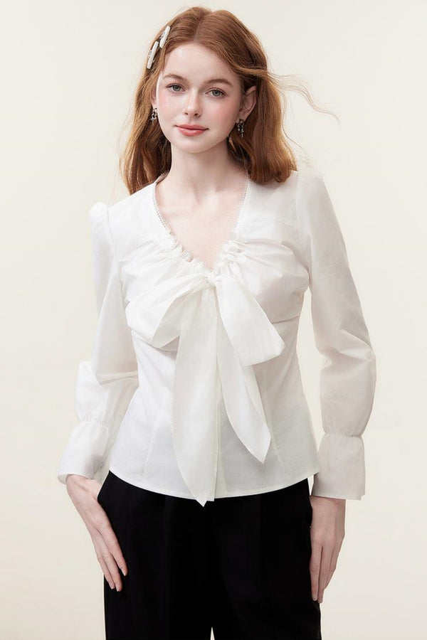 Elegant V-Neck Chiffon Shirt