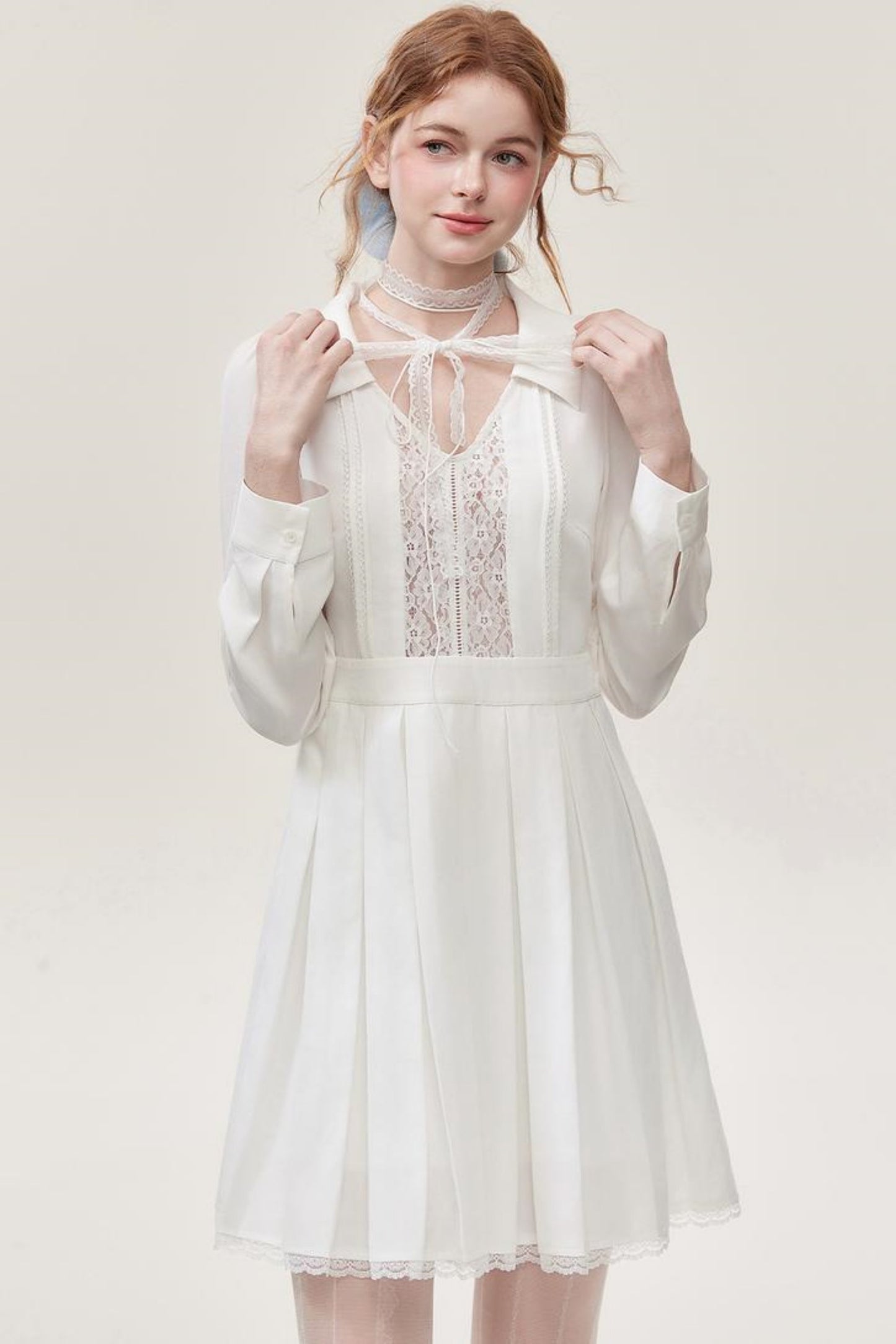 White Lace Mini Dress