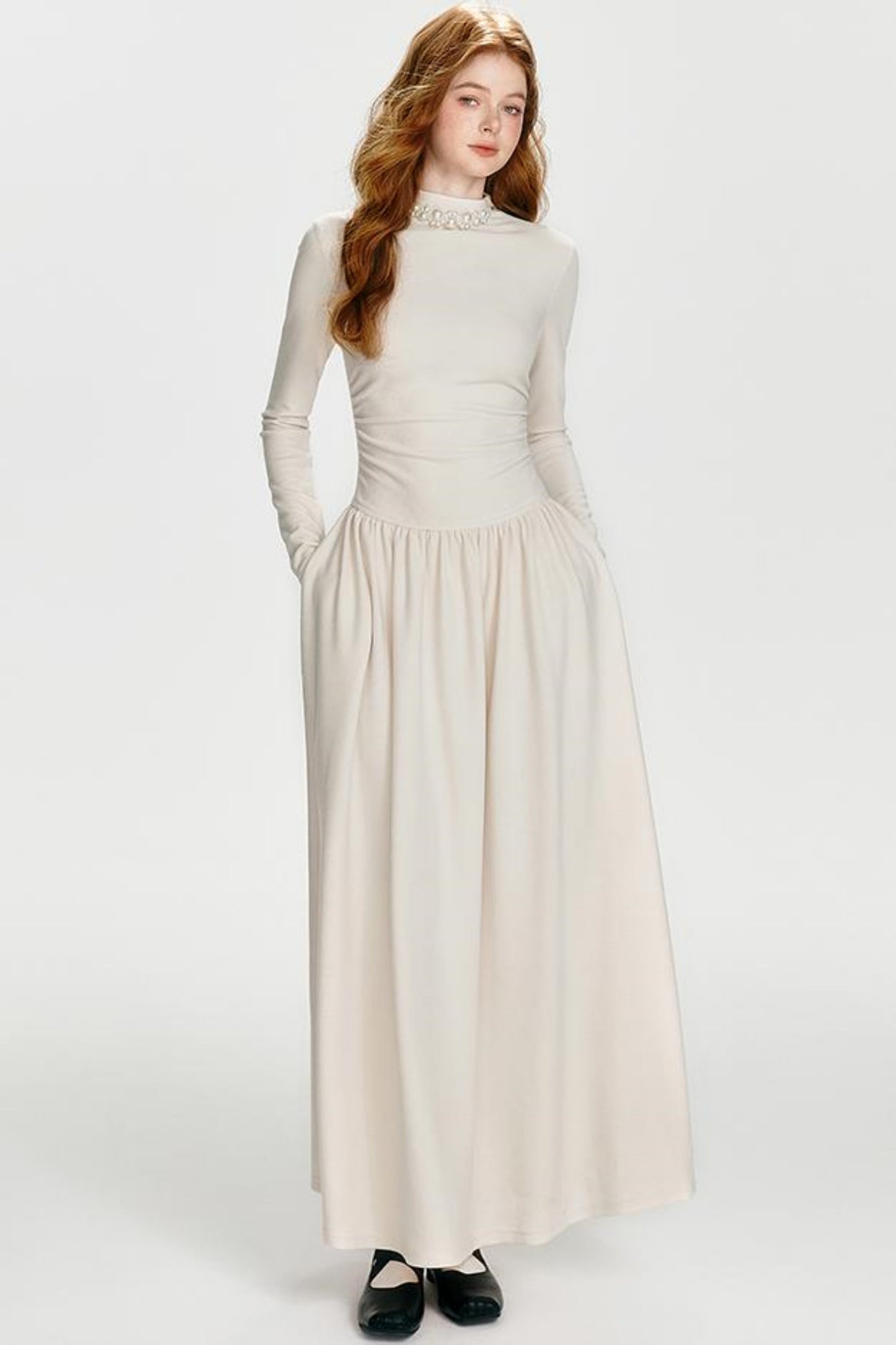 Chic Drawstring Maxi Dress Set-Up