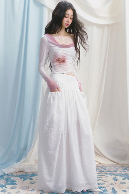 Dreamy White Lei Pod Skirt