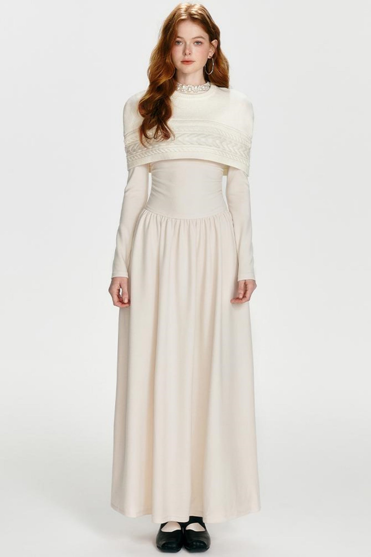 Chic Drawstring Maxi Dress Set-Up