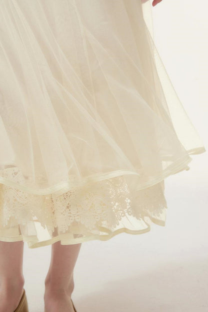 Lace Tulle Long Skirt