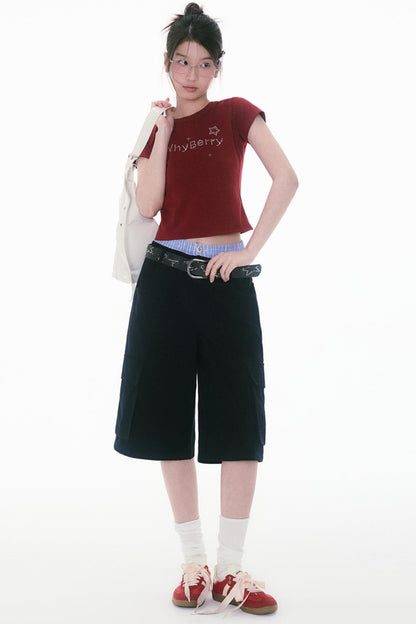 Mid Length Loose Wide Pants