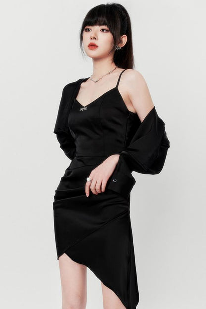 Satin Suspender Dress Set-Up