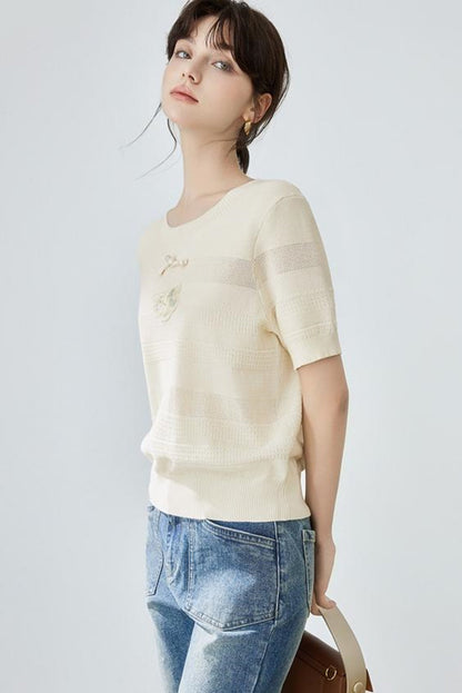 Summer Striped Knit Blouse