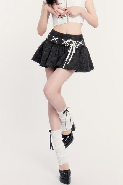 Waist Tight Top And Skirt Set-Up