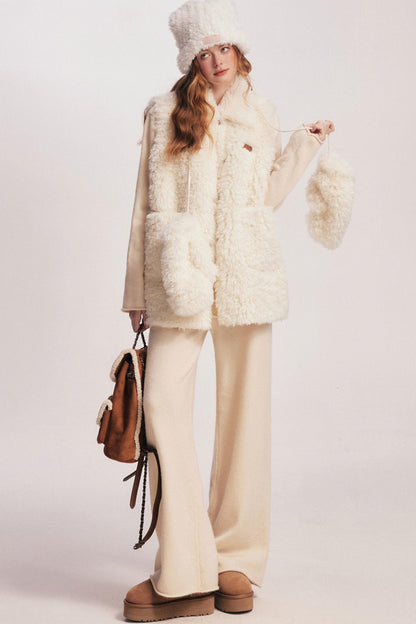 Rolled Sweater & Wide-Leg Pants Set-Up