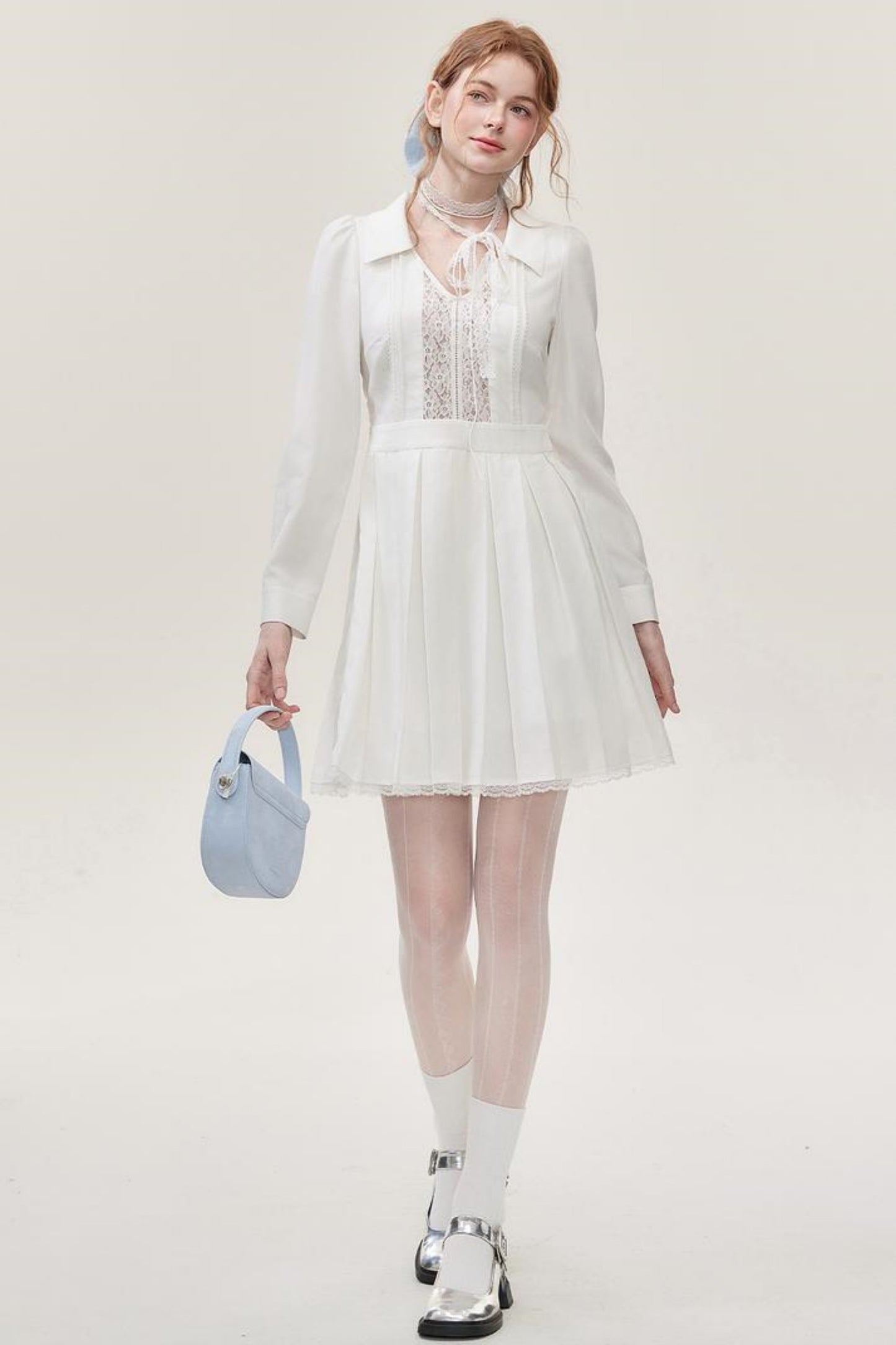 White Lace Mini Dress