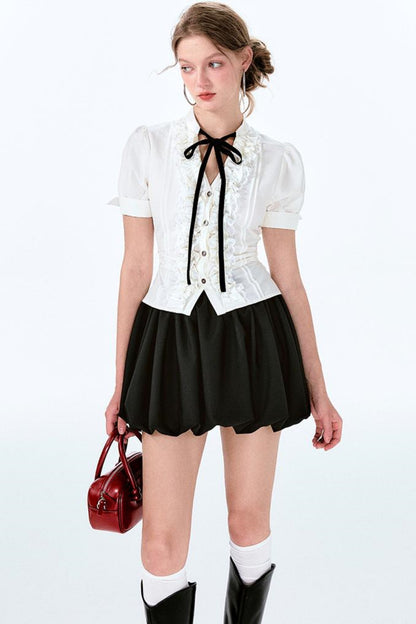 Charm Bow-Waist Bustier Set-Up