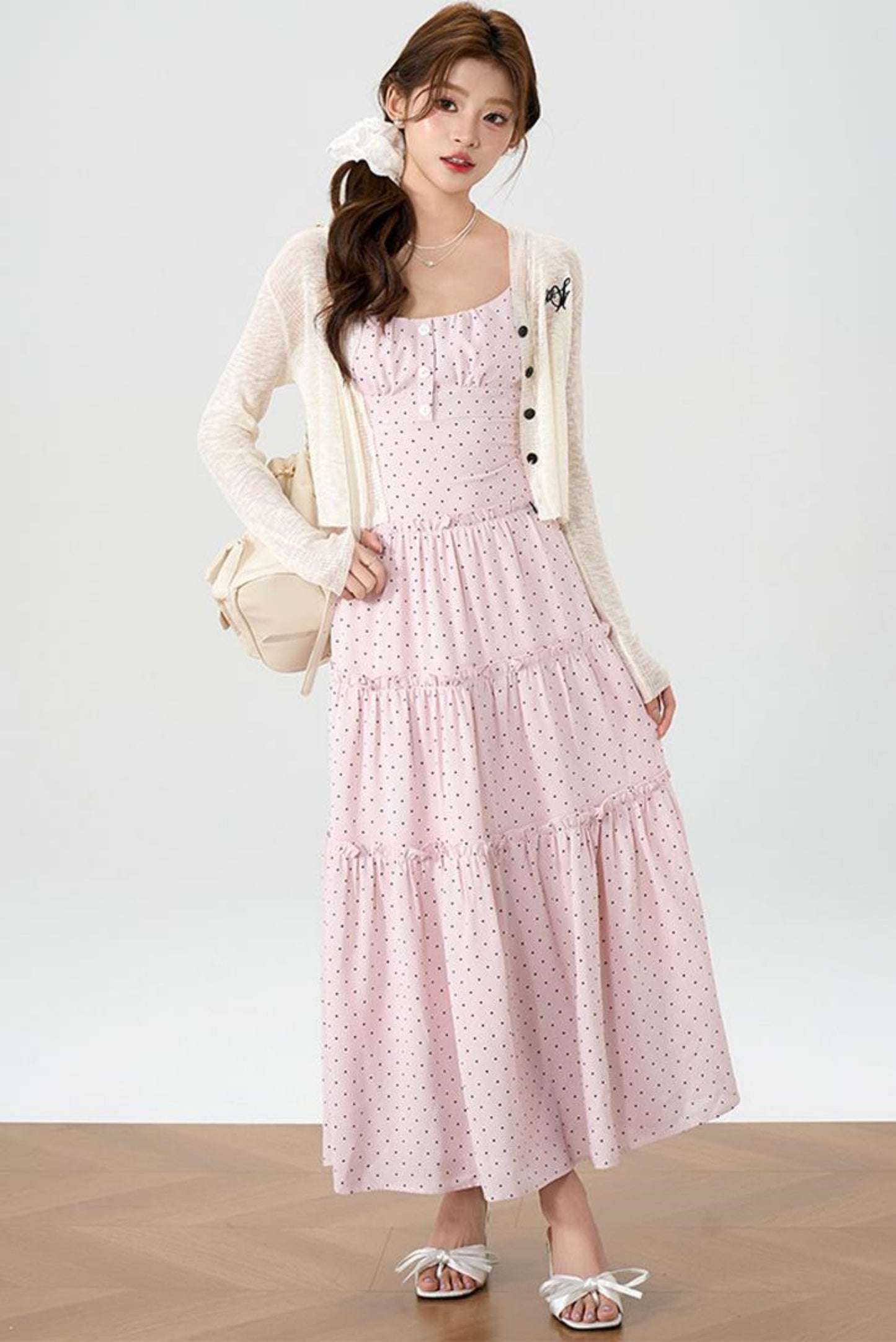 Halter Knit Dress With Cardigan Set-Up