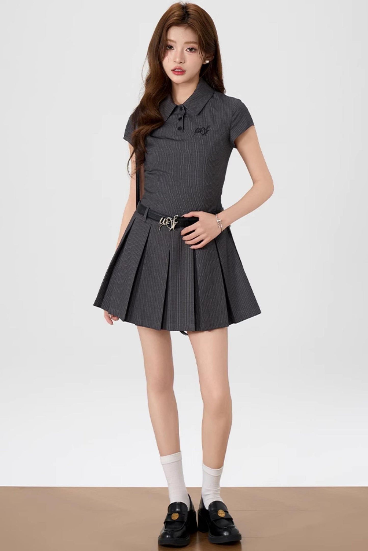 Summer Pleated Polo Dress