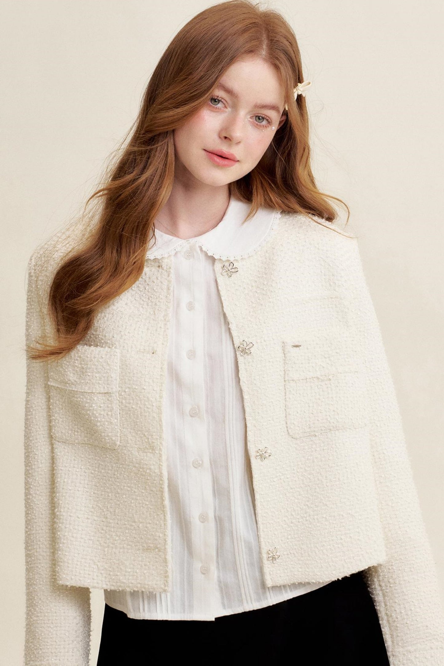 Romantic Floral Tweed Jacket