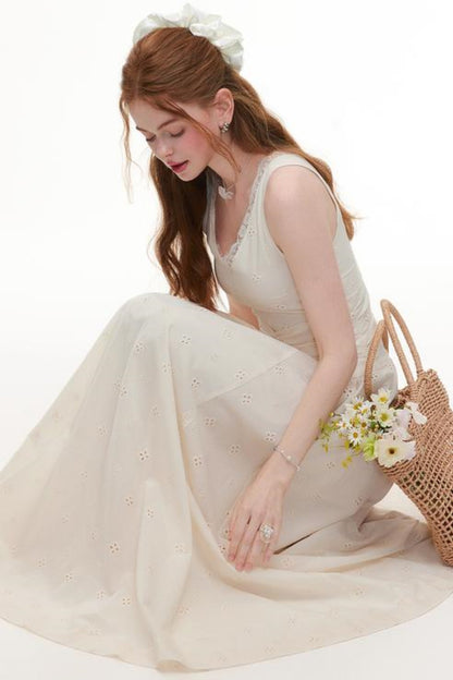 Breezy Cut-Out Embroidered Dress