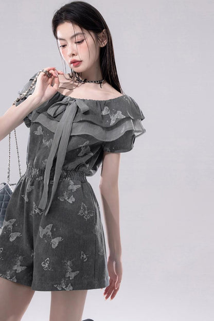 Summer Butterfly Denim Dress