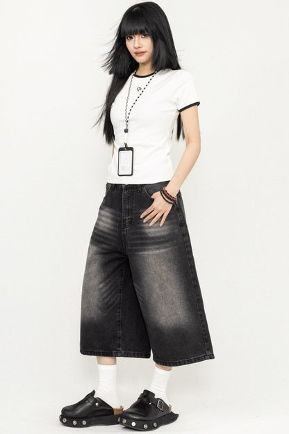 Vintage Look Cropped Trousers