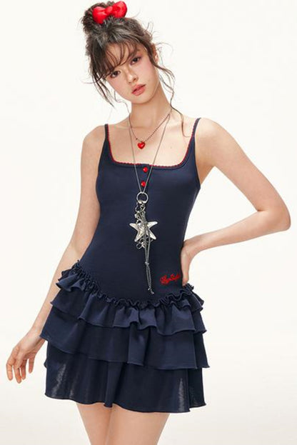 Sweet Ruffle Halter Dress