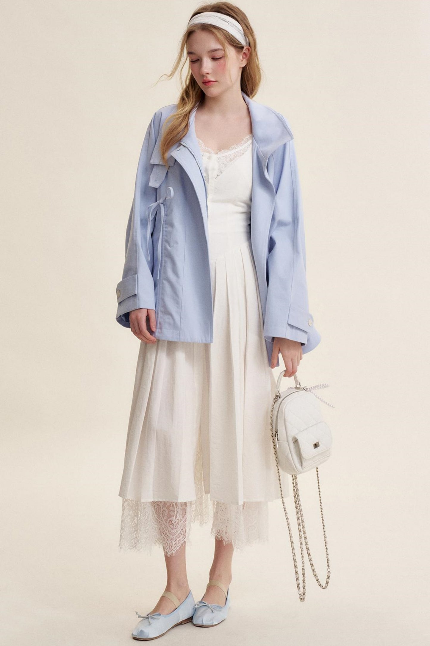 Morning Mist Cotton Bow Jacket