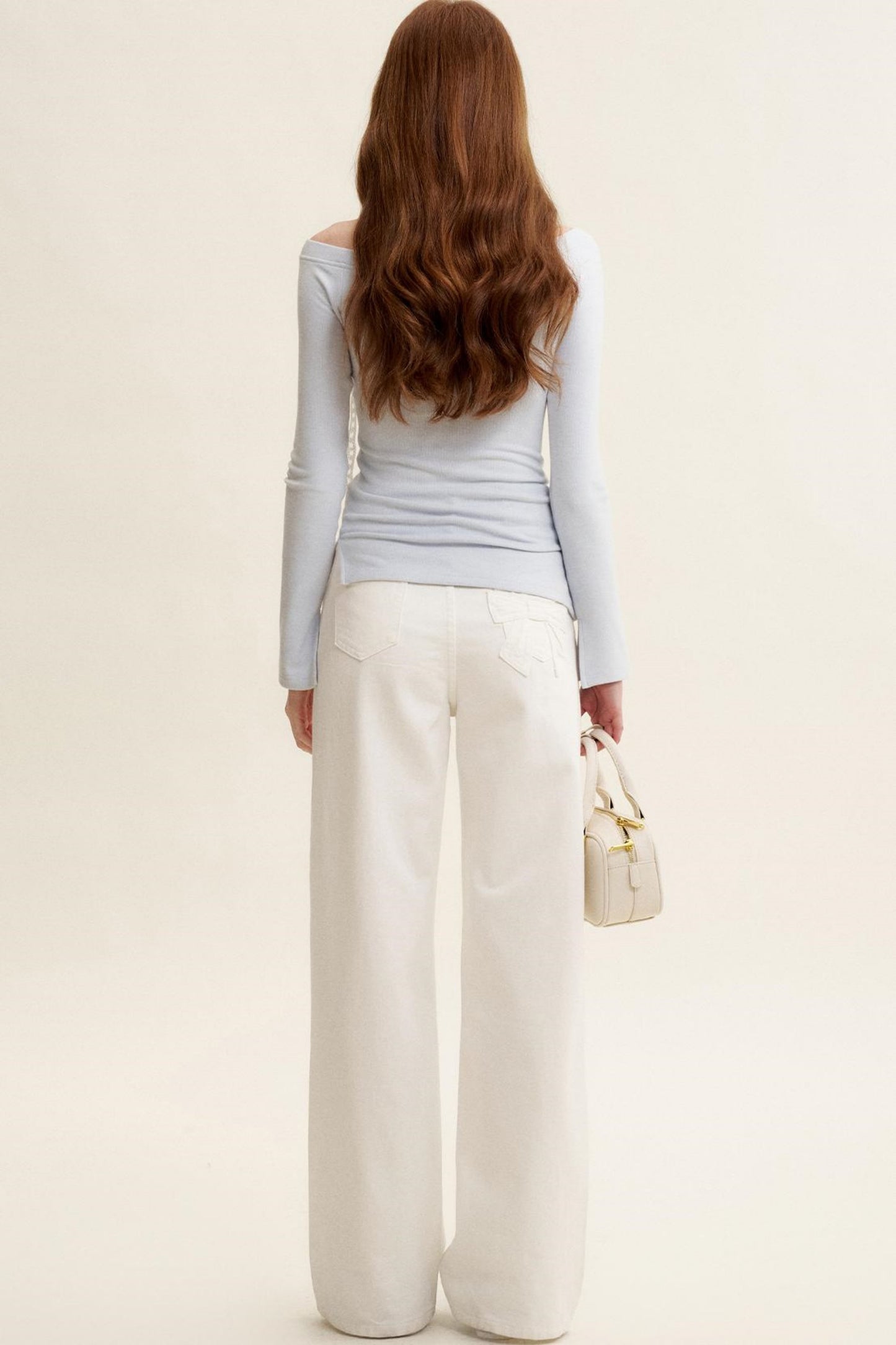 Velvet Stripe Bow Long Sleeve T-Shirt