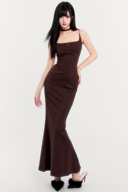 Romantic Long Strap Mermaid Dress