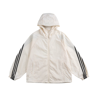UV Shield Striped Hoodie Jacket
