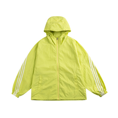 UV Shield Striped Hoodie Jacket