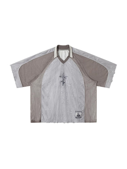 Slouchy Gray V-Neck Tee