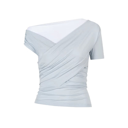 Chic Slant Shoulder Tee