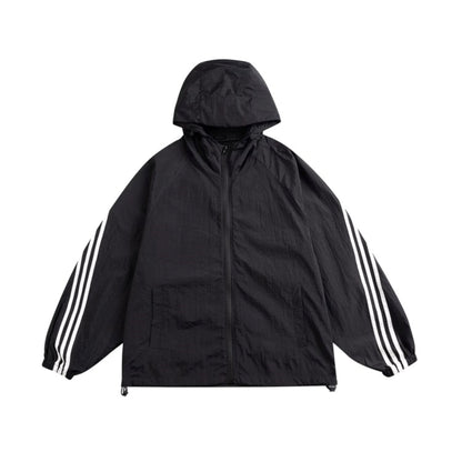 UV Shield Striped Hoodie Jacket