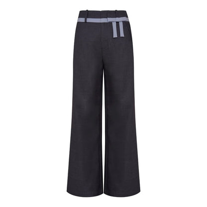 Color-Blocked High-Waisted Wide Leg Pants