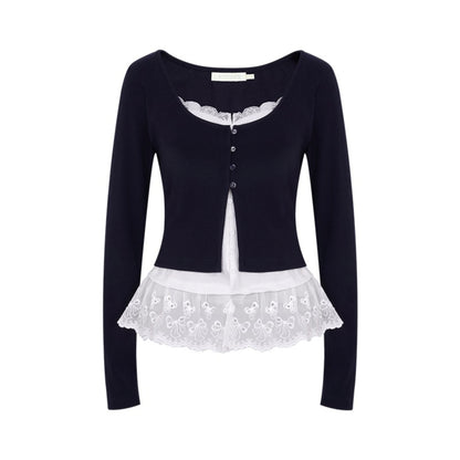 Balletcore Color Block Cardigan