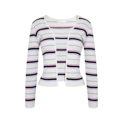 Striped Knit Cardigan Set