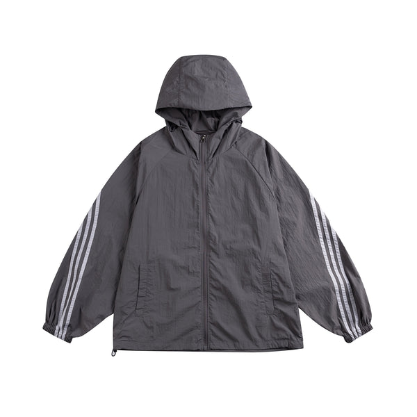 UV Shield Striped Hoodie Jacket