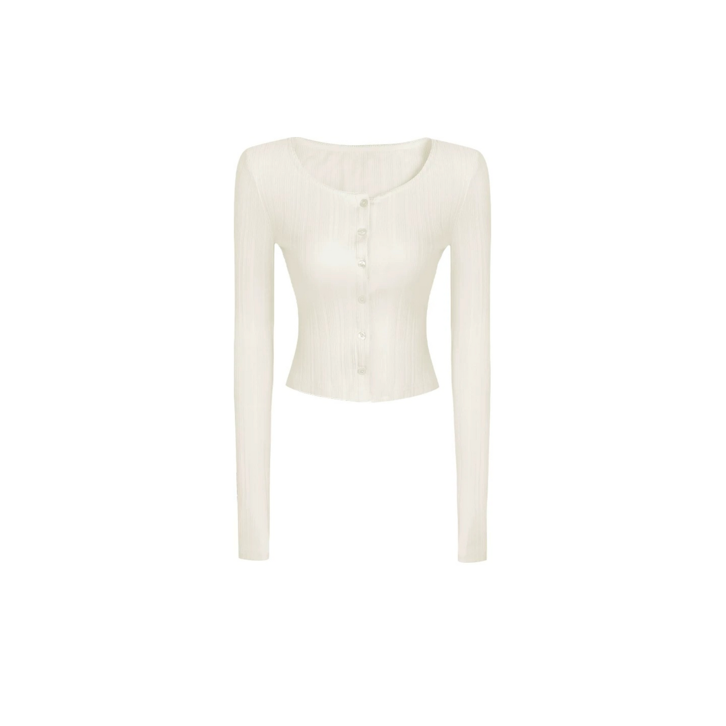 Ribbed Lace Long-Sleeve Cardigan