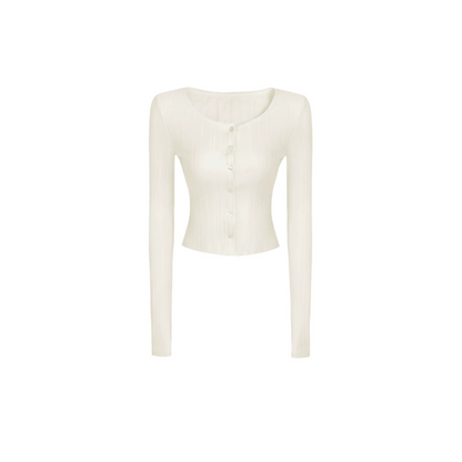Ribbed Lace Long-Sleeve Cardigan