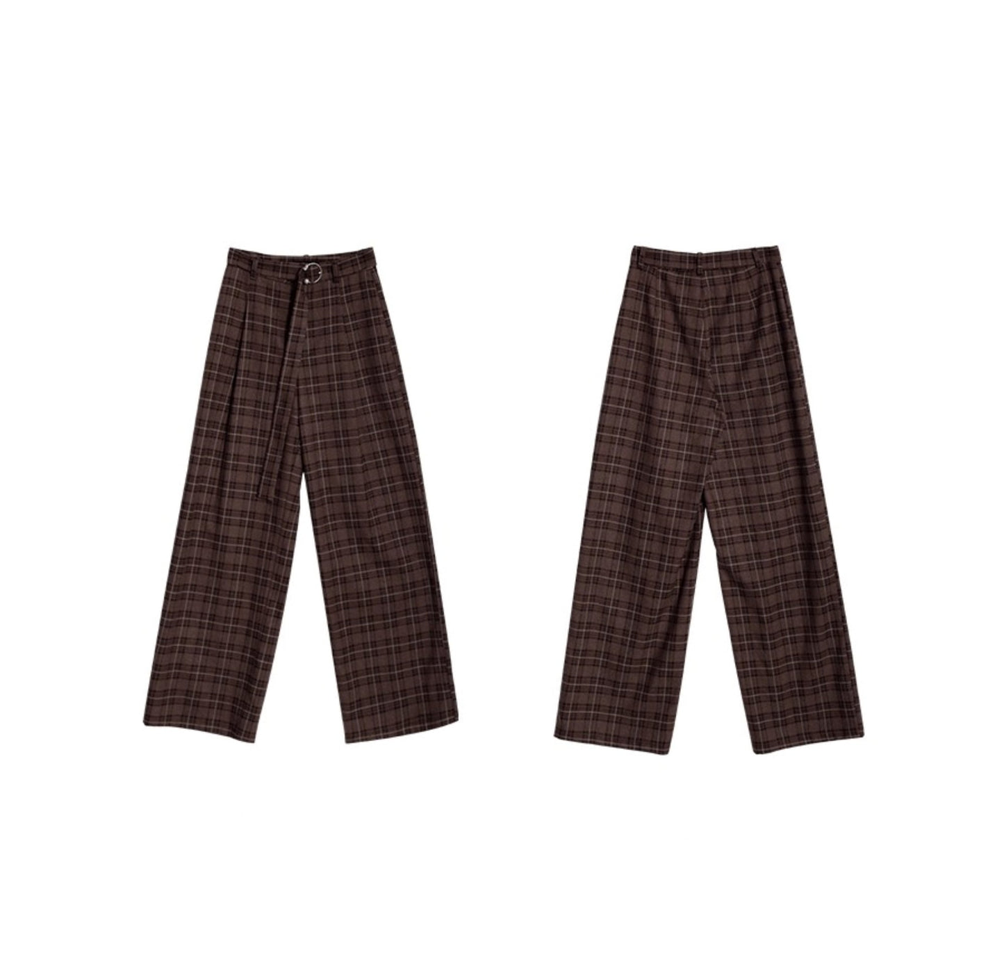 Vintage Check Wide-leg Pants