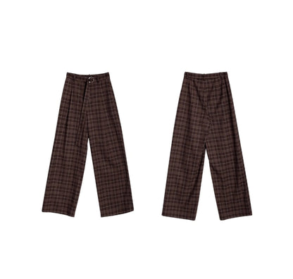 Vintage Check Wide-leg Pants