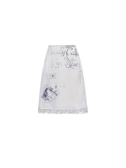 Satin Lace Fawn Skirt