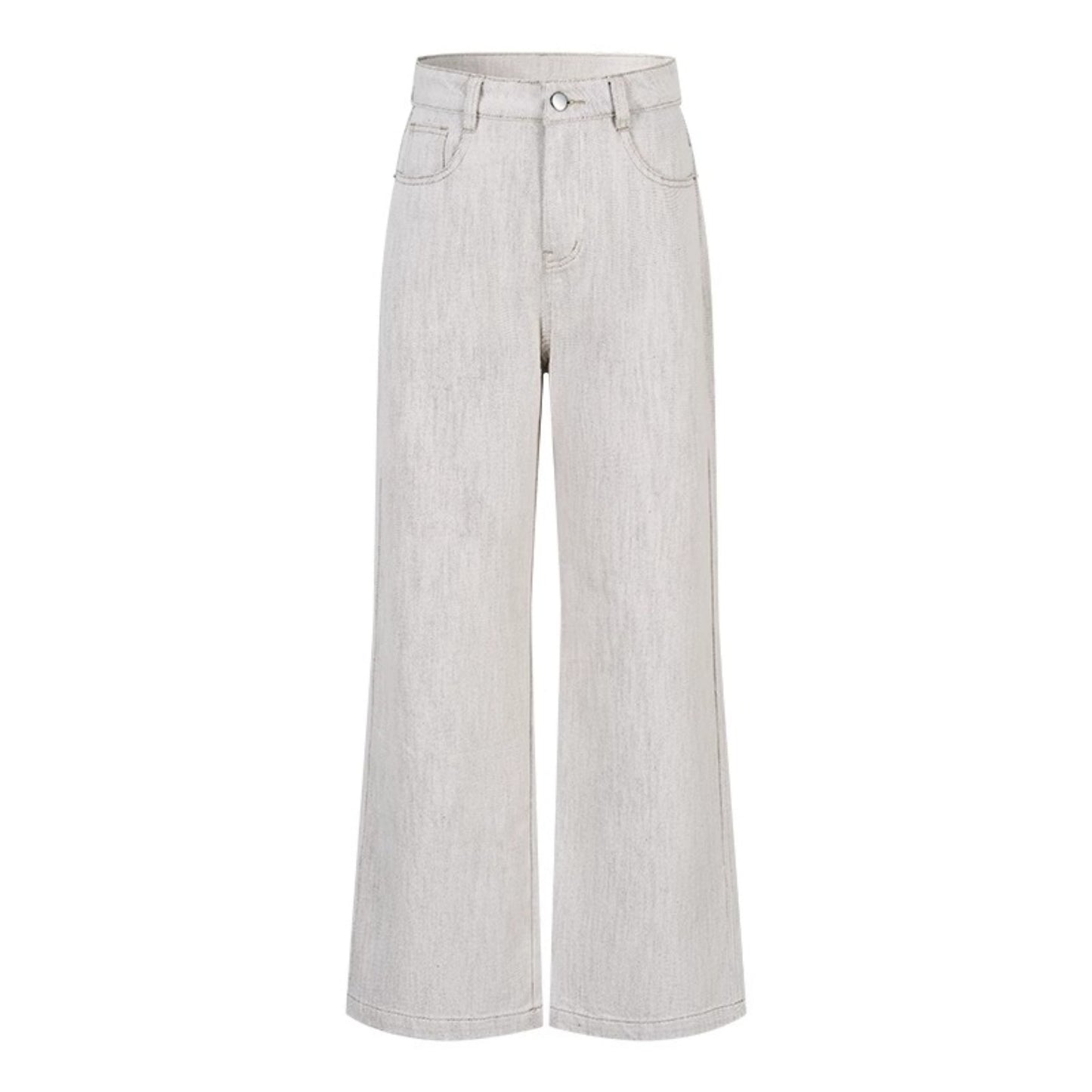 Bead-Embellished Wide-Leg Jeans