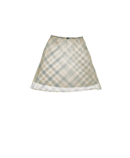 French Polka Dot A-Line Chiffon Skirt