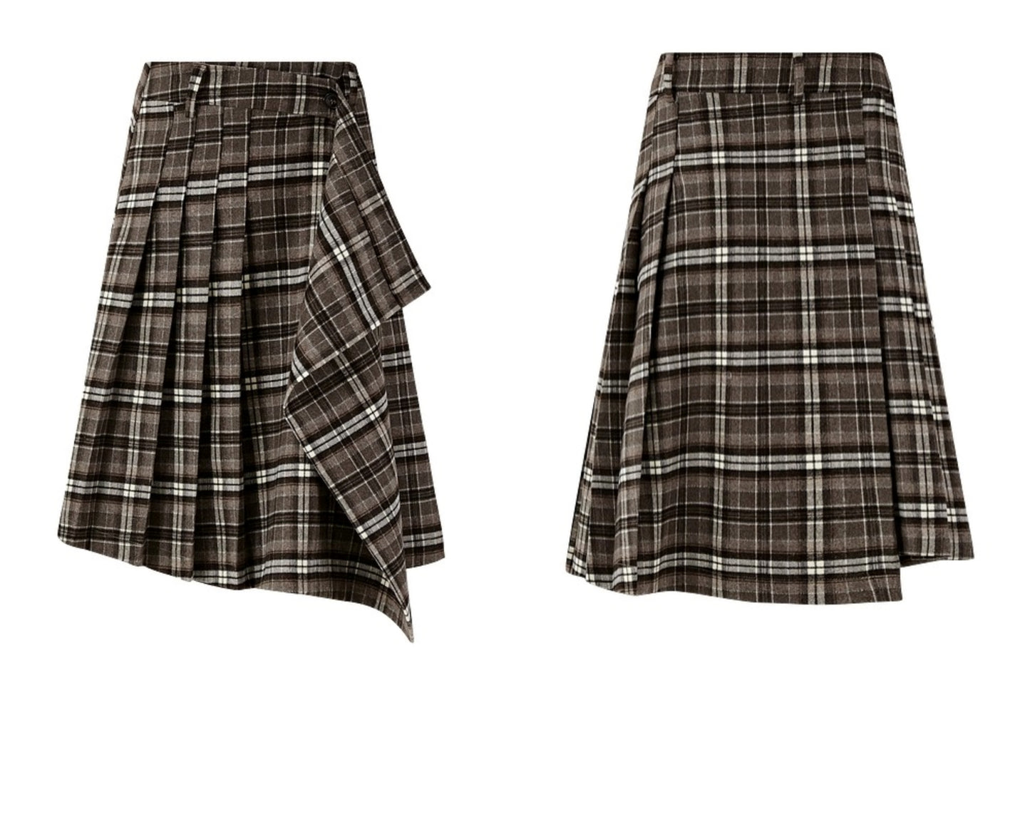 Ruffled Design Retro Plaid Skirt