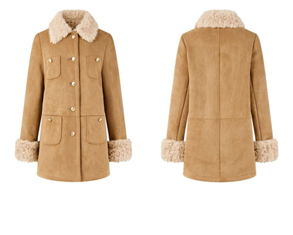 Fur Integrated Suede Winter Jacket