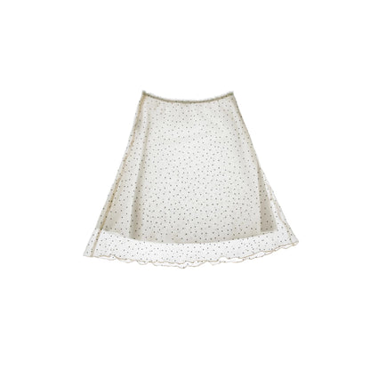 French Polka Dot A-Line Chiffon Skirt
