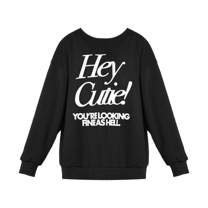 Loose Fleece Long-Sleeved Sweatshirt