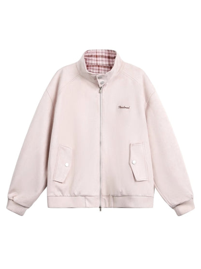 American Vintage Lapel Embroidered Suede Jacket