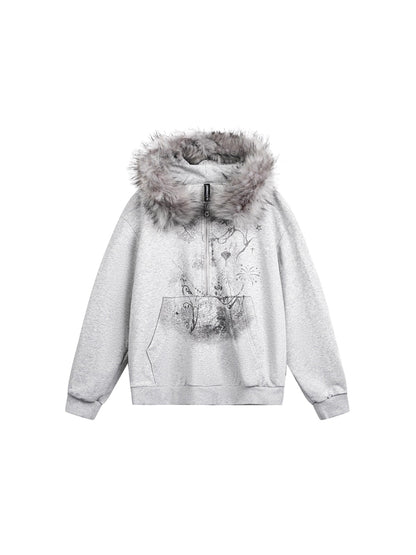 Graphic Print Luxury Hoodie Top